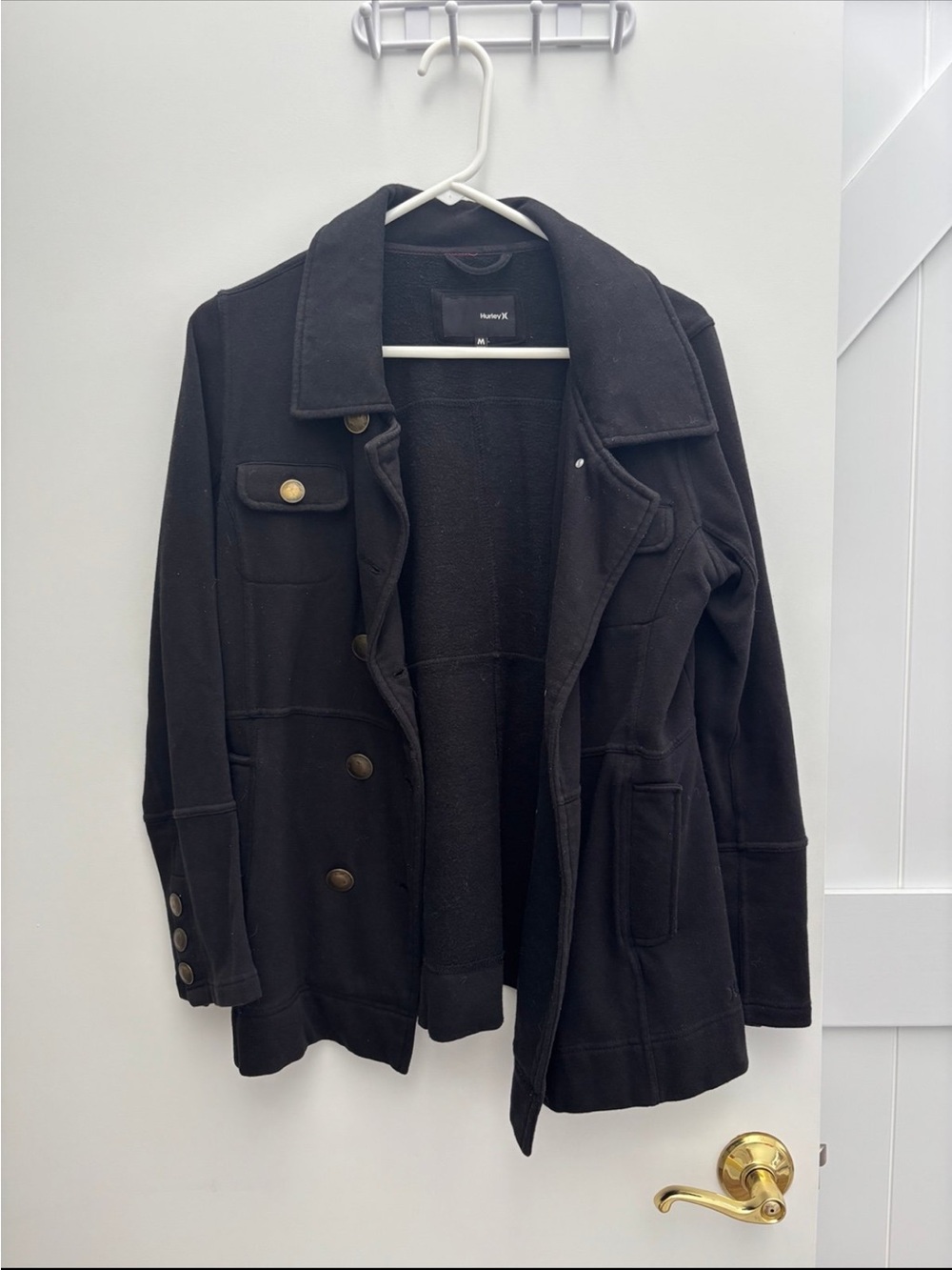 Hurley Black Snap-Front Coat